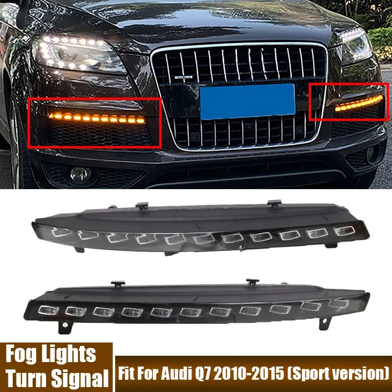 High Quality 2Pcs Car Fog Lights For Audi Q7 2010-2015 (Sport version) LED Flowing Turning / Daytime Running / Turn Signal Lamp