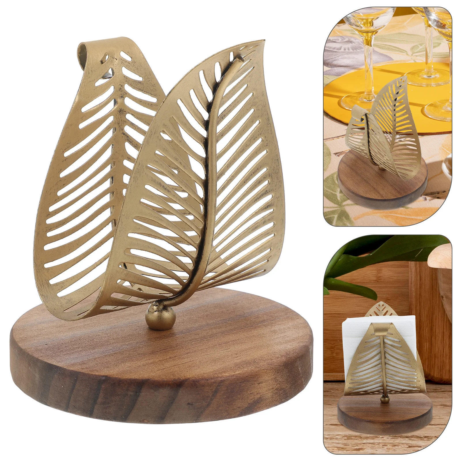 

Metal Napkin Holder Leaf Design Freestanding Napkin Stand Tabletop Paper Tissue Dispenser Dining Organizer Toilet Tissue Holder