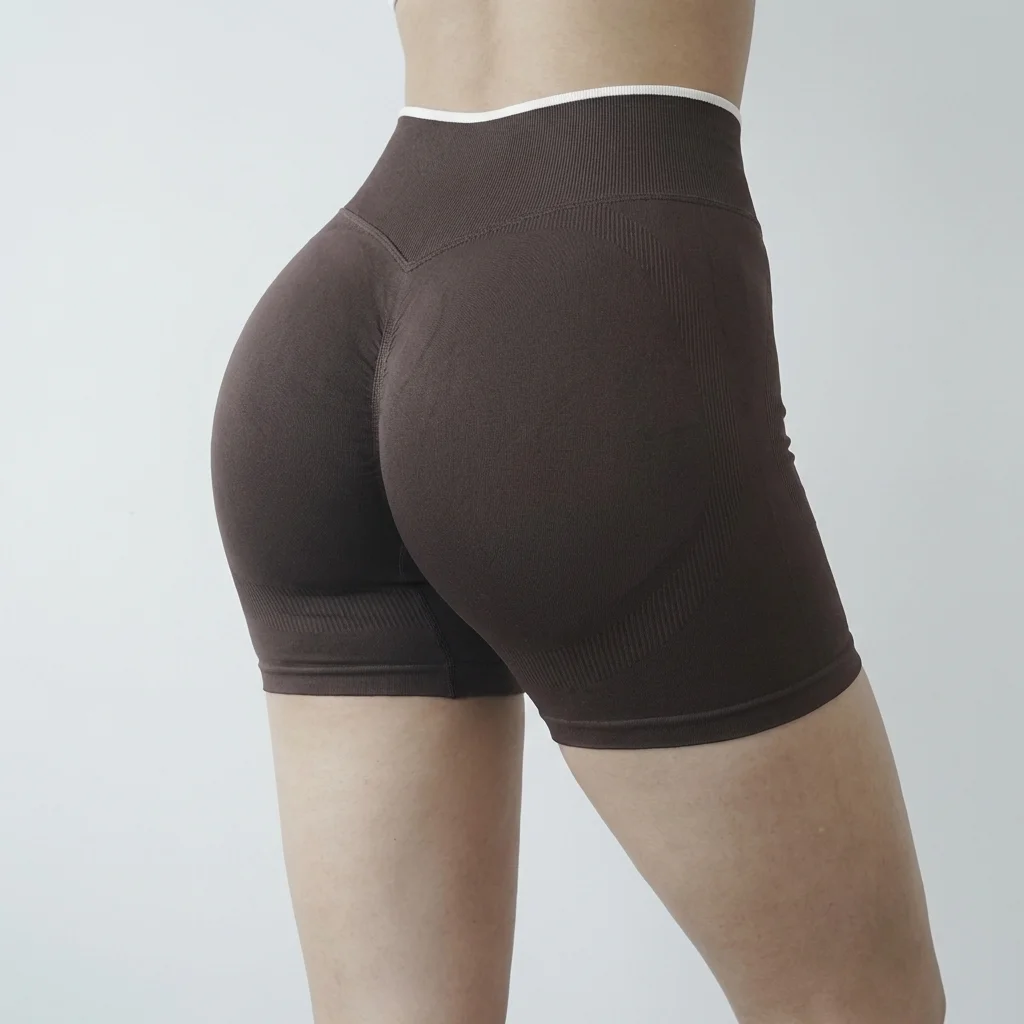 Damen High-Waist Nahtlose Yoga-Shorts Sommer Hochelastische Gym-Shorts Laufshorts Pilates-Bekleidung Radsport-Trainingsshorts – Detail 10