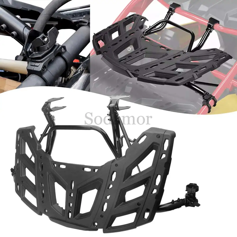

For Can-Am Maverick X3 Max 2017-2024 Black Pivoting Rear Cargo Luggage Rack Spare Tire Carrier Replace for #715002881 715003439