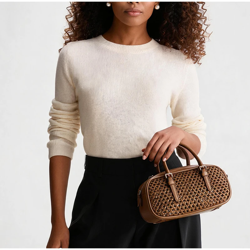 Designer Hollow Boston Bowling Umhängetasche, Vintage Handtasche mit Tragegriff für Damen, Leichte Vielseitige Tote Bag für den Arbeitsweg – Detail 12