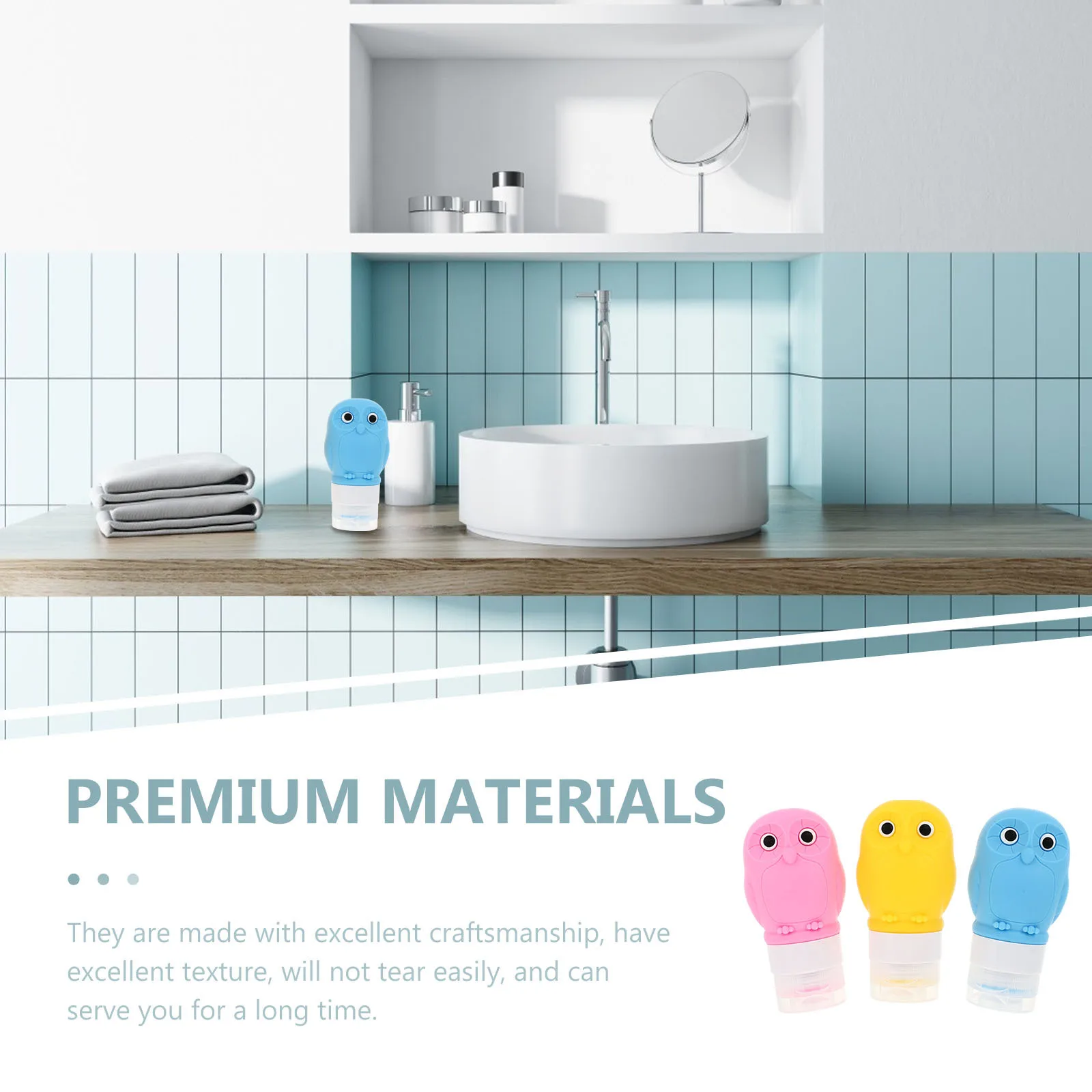

3Pcs Owl Travel Sub Bottles Lotion Dispensers Leakproof Squeezable Shampoo Containers Portable Toiletry Storage