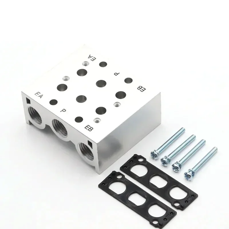 Manifold SS5Y5 SY3120 SY5120 SY7120 Solenoid Valves Air Exhaust 2F/3F/4F/5F/6F/7F Pneumatic Base Valve Station with Gaskets