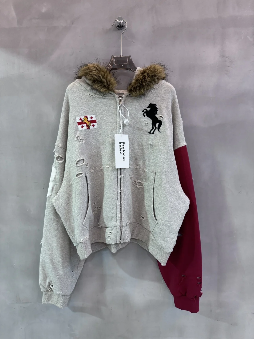 

Мужская толстовка на молнии с эффектом потертости, свободного кроя, для повседневной носки, гарантия тепла, зима 2025