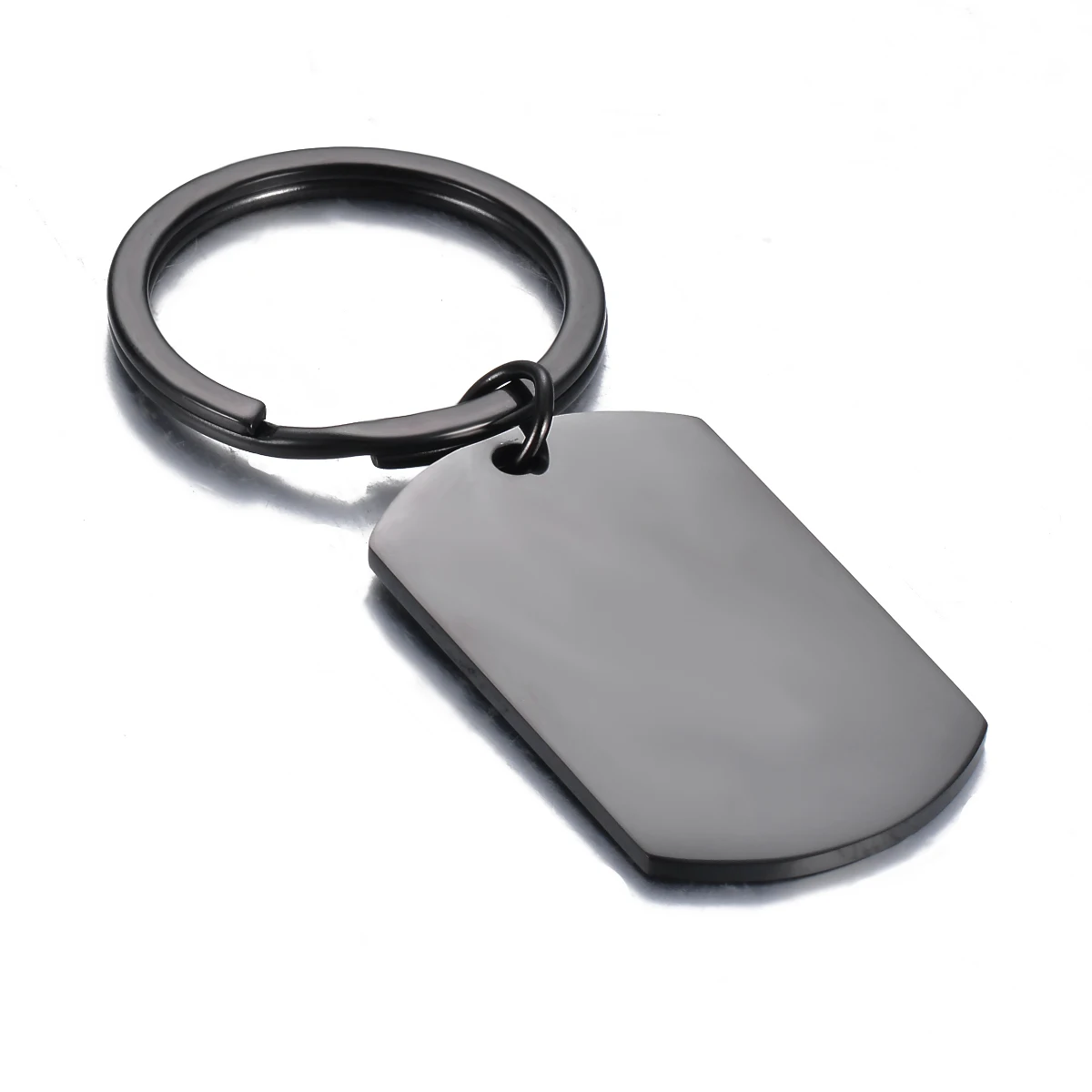 4 Stück Edelstahl Blank Rechteck ID Tag Schlüsselanhänger Charm Anhänger für Halsketten Custom DIY Schmuckherstellung Schlüsselanhänger 2 Größe