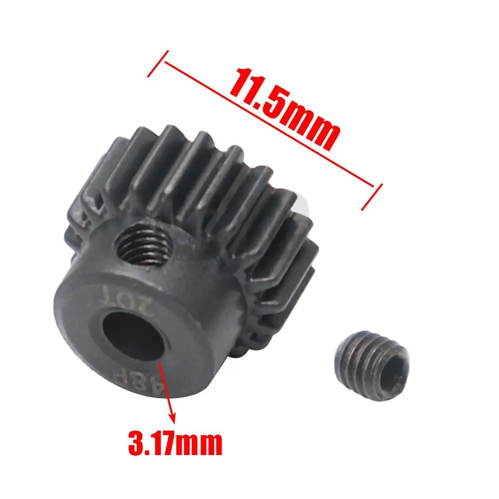 48p 3.175mm 16t 17t 18t 19t 20t 22t 24t 25t Zwart Stalen Metalen rondsel Motor Gear Voor 1/10 Axiale Scx10 Rc Model Auto Motor Onderdelen