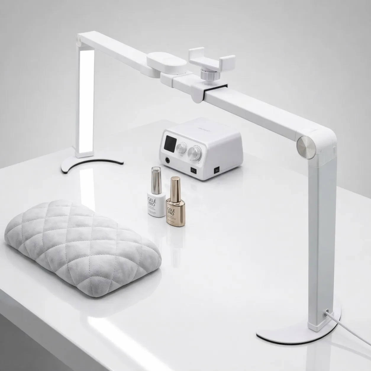 

Nail table Lamp 24inch Square LED Desk Lamp Half Moon Light Folded Nail Tech Craft Fill Light