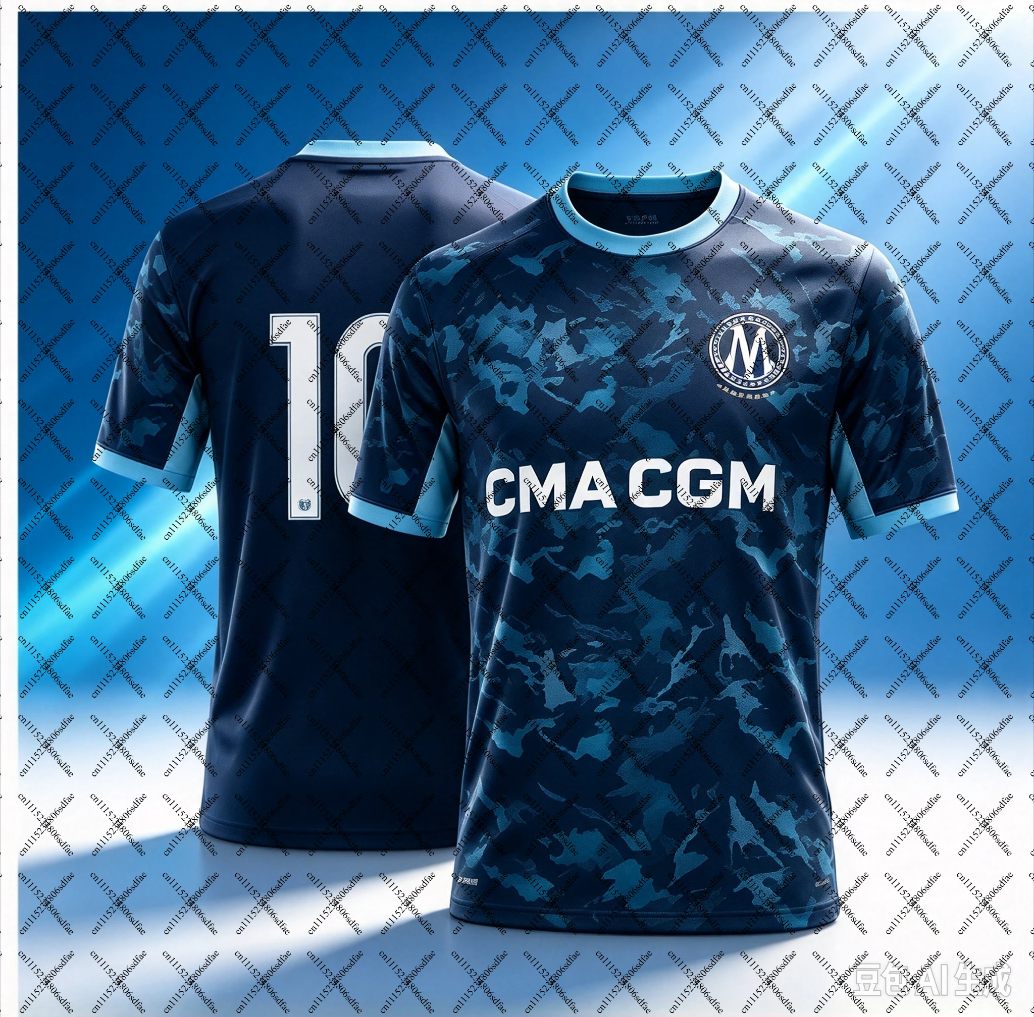 26/27 New Men Marseille Competition Jersey 3D Print Y2K Oversized Quick Drying Sports Shirt for Daily and Training Wear T-shirt