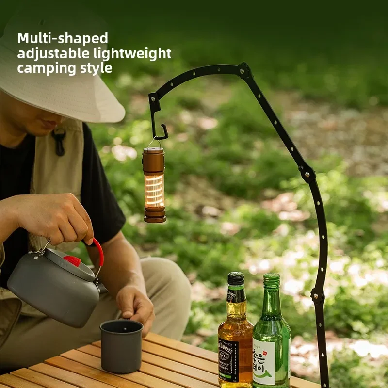 Outdoor Camping Light Stand Multi-form Adjustable Desktop Light Stand Camping Portable Metal Long Arm Table Lights Stands