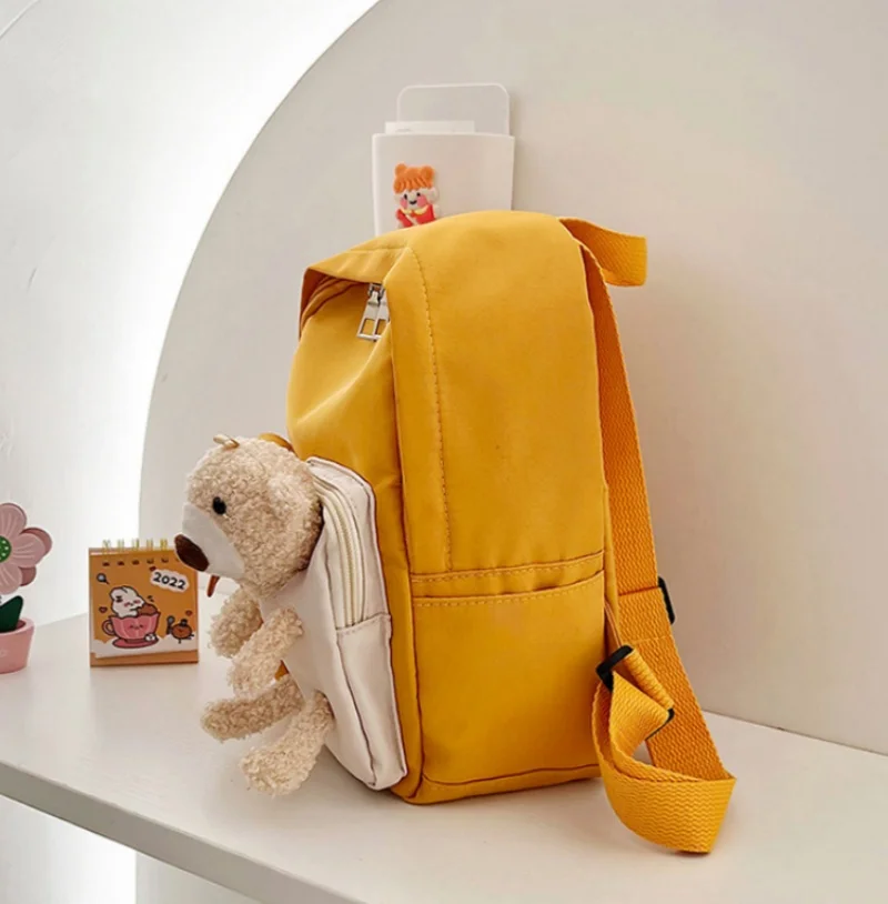 Sac d'école personnalisé Little Bear Wisure pour garçons et filles, joli sac à dos en toile pour enfants, cadeau scolaire