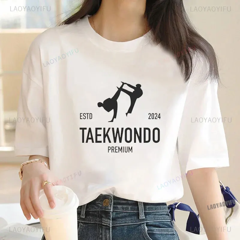 Unisex Men Taekwondo Girl Tshirt Vintage Funny Novelty Fitness Clothes 2024 Taekwondo Flag Kanji T Shirt Fashion Kyokushin Top