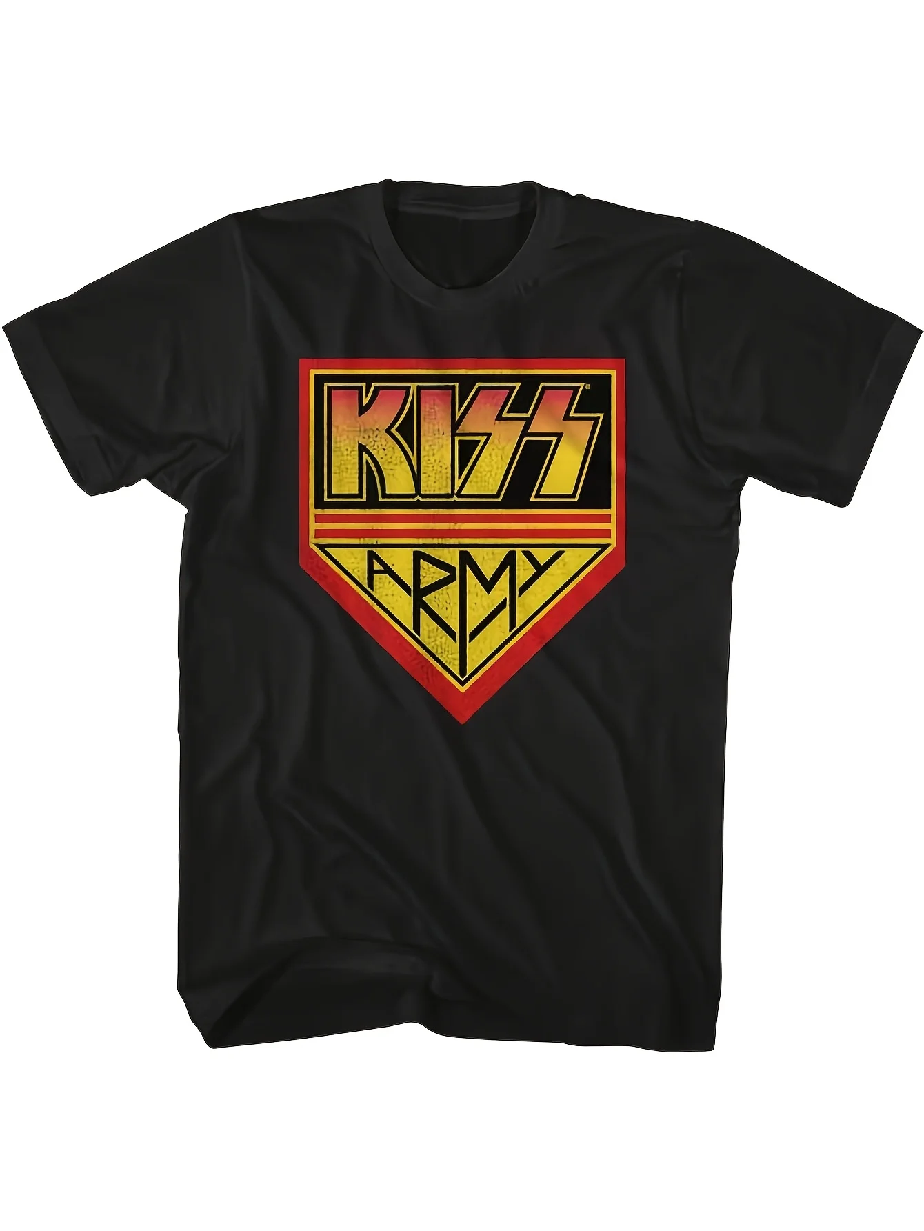 Свободная футболка с круглым вырезом KISS Band Мужская футболка в винтажном стиле Kiss Army Идеально подходит для повседневной носки весной и весной Свободная футболка с круглым вырезом KISS Band Мужская футболка в винтажном стиле Kiss Army Идеально подходит для повседневной носки весной и весной