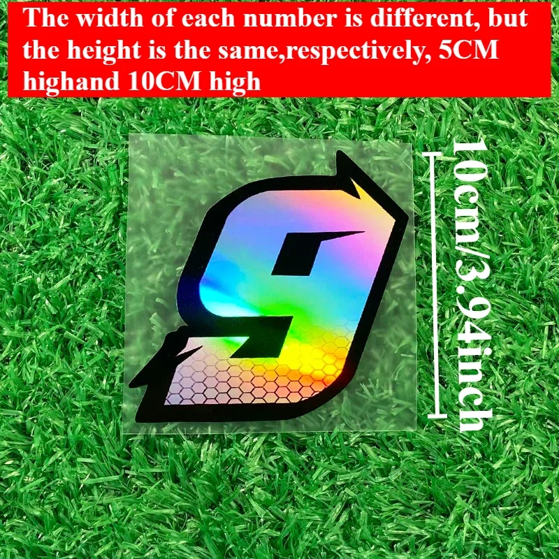 1PC 0123456789   레이저 벌집 오토바이 번호 스티커 프론트 페어링 연료 탱크 헬멧 자전거 비닐 데칼에 대한 방수