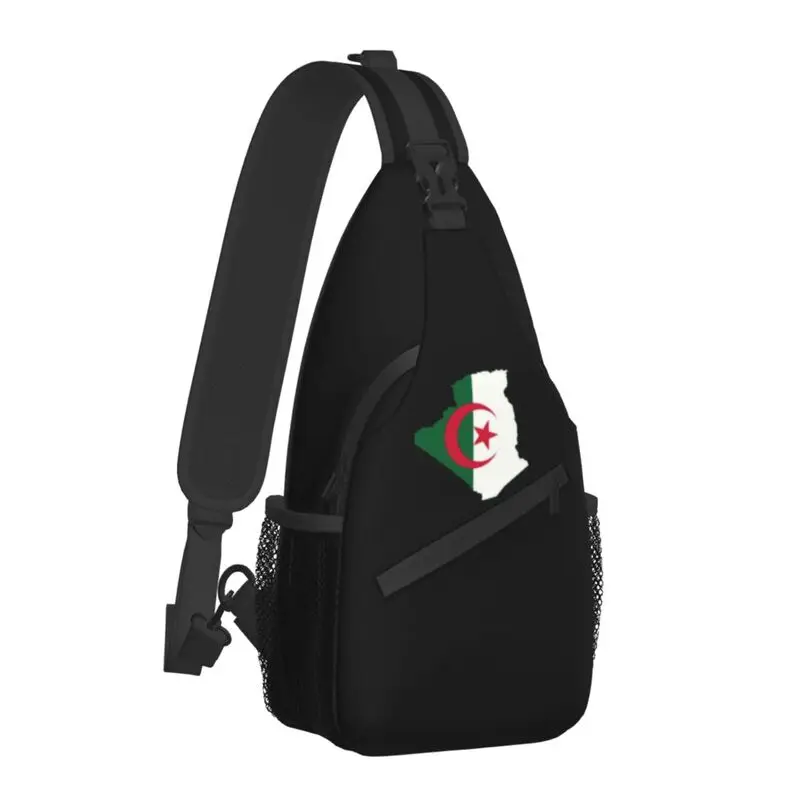 Cool Algeria Map Flag 2222 Sling Bag for Traveling Men Chest Crossbody Backpack Shoulder Daypack