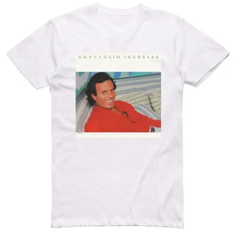 Álbum latino de soja Julio Iglesias Camiseta clássica Vivencias So Nacemos Vete ya