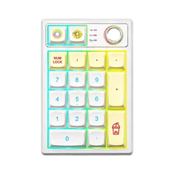 YUNZII YZ19 Macaron 19 Keys Wireless Custom Knob Mechanical Number Pad, Hot Swappable Gasket RGB Numeric Keypad with PBT Keycaps