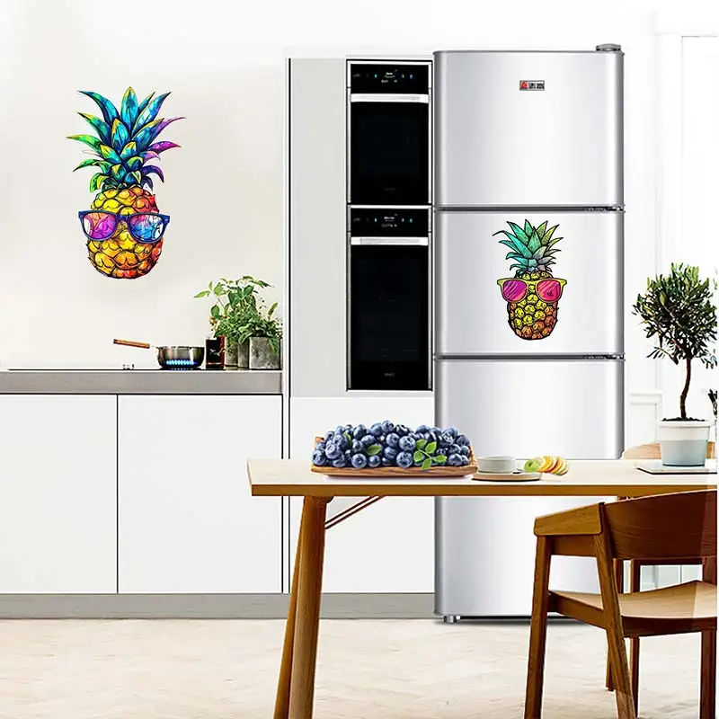 Pineapple with Sunglasses Sticker Wall Sticker Home Decoration Decals for Refrigerator Kitchen Living Room Walls Decor S388