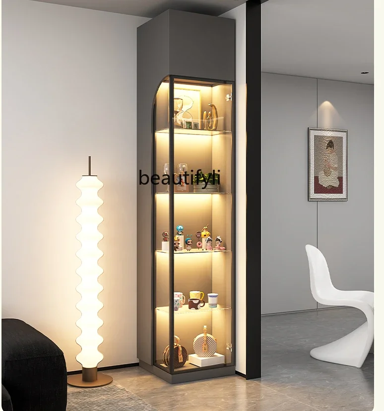 

Glass Wine Cabinet Light Luxury Display Cabinet Home Wall Storage Corner Multifunctional Locker
