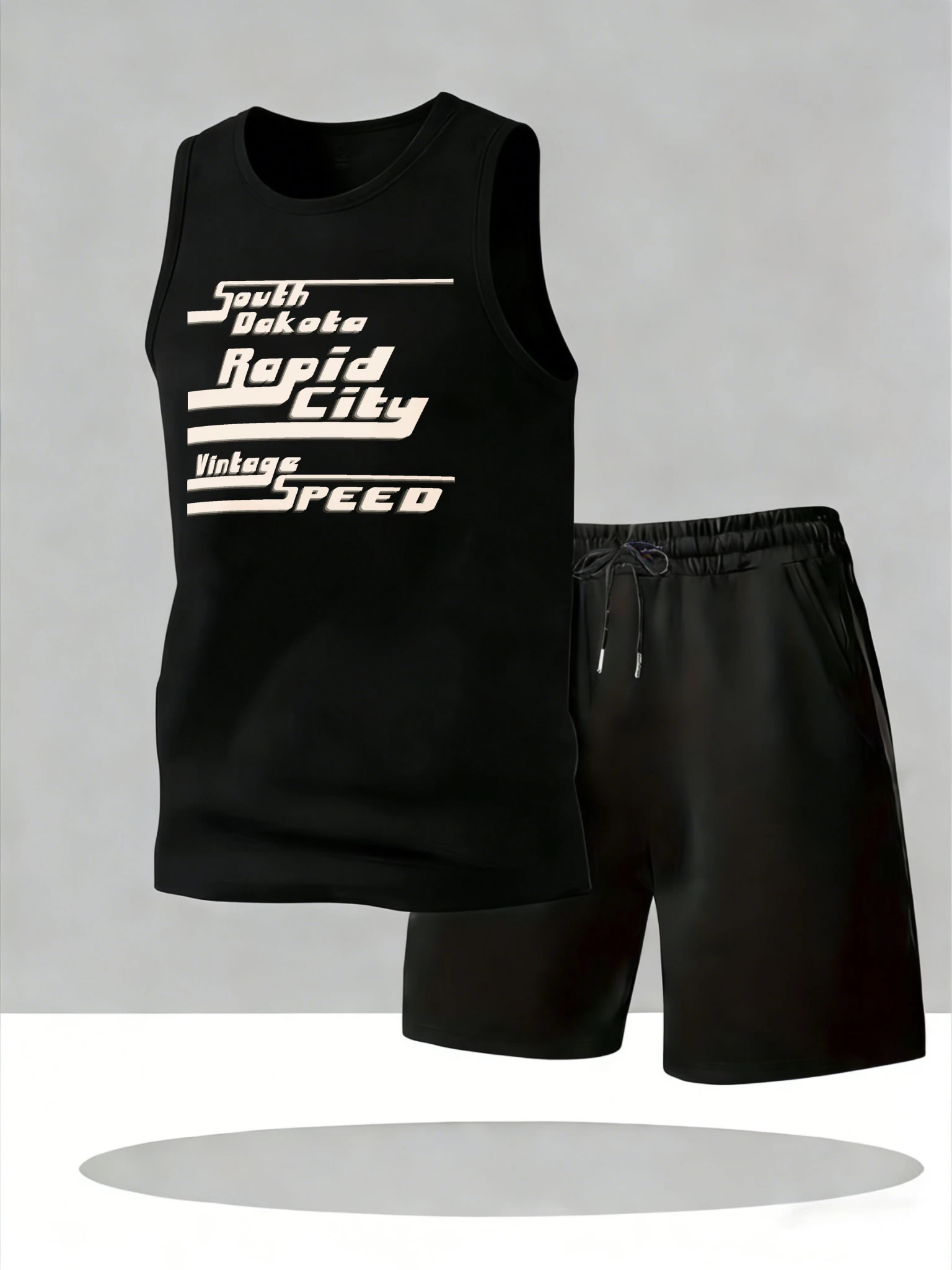 Men's Tank Top Sets 2026 Summer Quick drying beach Breathable sports Tracksuit men crewneck men's chandals oversize seaside