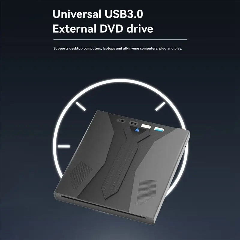 Top Deals Universal 7 In 1 USB 3.0 Type C External DVD And CD Optical Drive, Player/Burner For Windows PC Laptop - Image 3