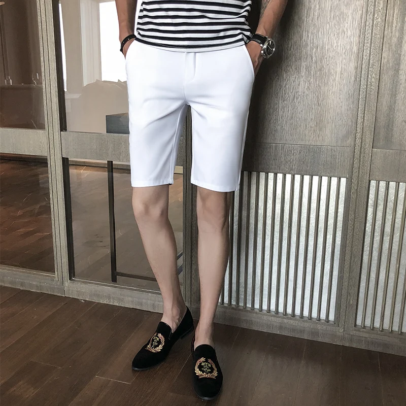 Selling Summer Thin Man Casual Shorts Fashion Slim Thin Solid Color High-quality Breathable Male Blazer Five Points Pants