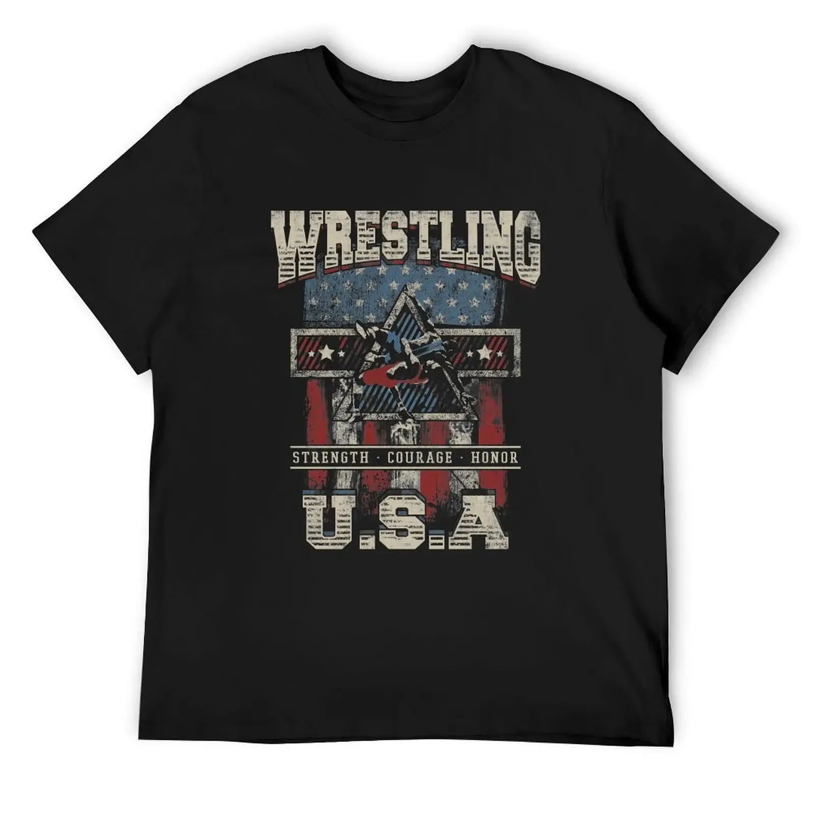 

USA Wrestling - Strength - Courage - Honor For Youth and Men T-Shirt graphic tee shirt sweat plus sizes black t-shirts for men