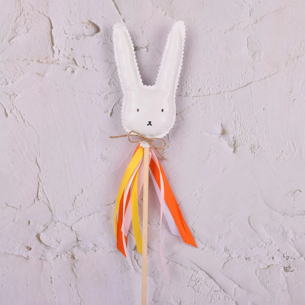 

Набор из 2 пасхальных волшебных палочек с кроликами, детская игрушка, украшение для вечеринки, палочка-зайчик, пасхальный реквизит, палочка с узором кролика, декоративное украшение