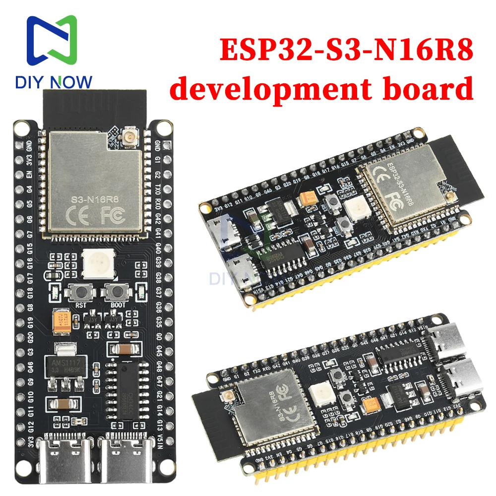 

ESP32-S3-N16R8 2.4GHz wifi Bluetooth 5.0 development board ESP32-DevKitC-1 core development board Micro USB Type-C interface