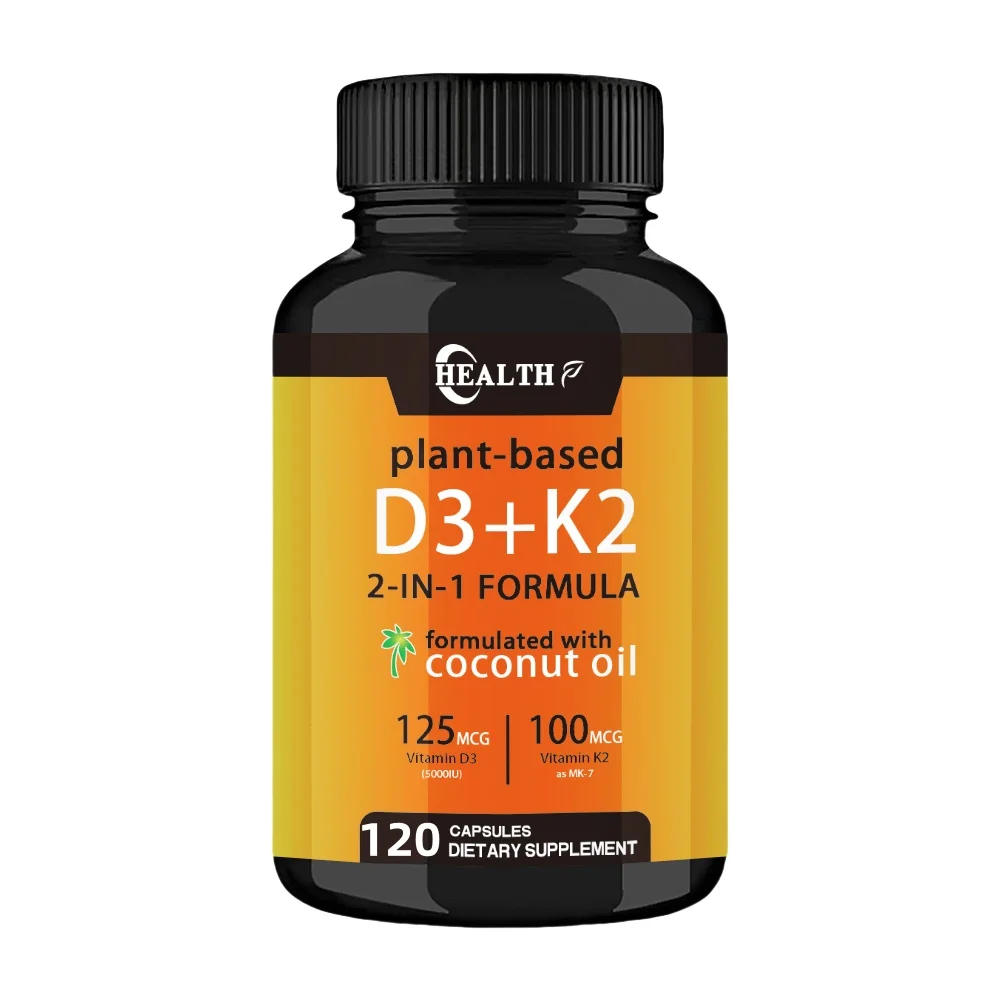 Vitamin K2+d3 Contains Organic Coconut Oil For Easier Absorption | 2-in-1 Supports Your Heart, Bones, And Teeth