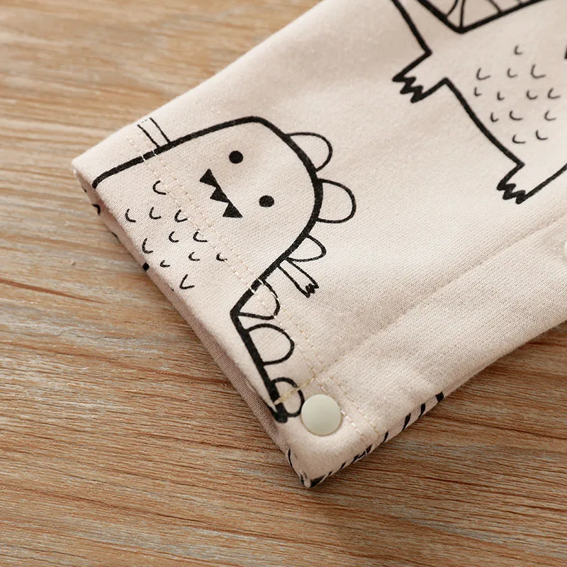 Newborn Clothing Solid Color Fashionable Children\'s Jumpsuit Long Sleeved Cute Cartoon Dinosaur Girl Boys Autumn/Winter Jumpsuit