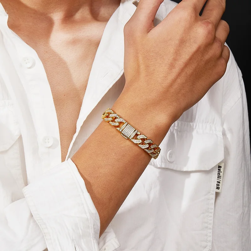 to Ship .Ready 925 Silver Cuban Bracelet 925 Sterling Silver Cuban Chain Link Bracelet Hiphop S925 Moissanite Cuban Bracelet