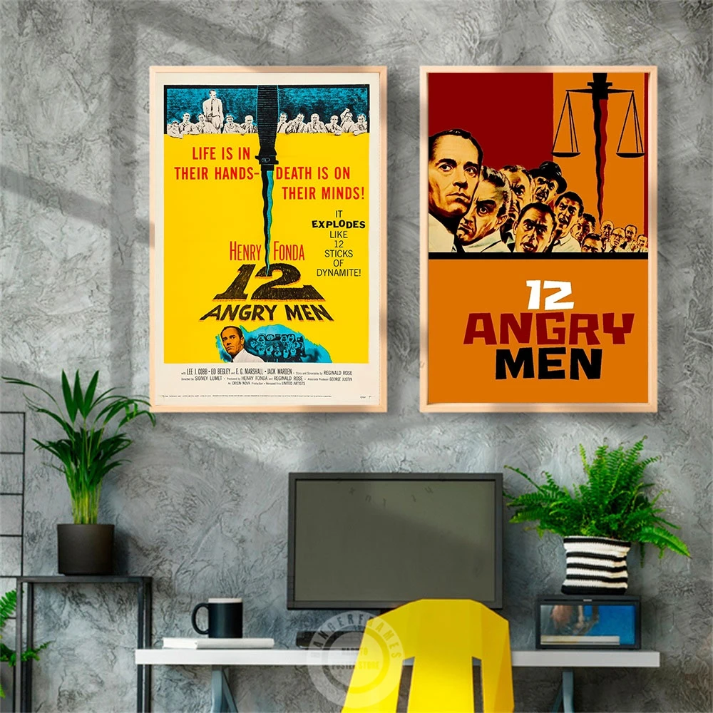 12 Angry Men 1957 Classic Film Poster Canvas Painting Courtroom Drama Movie Vintage Prints Wall Art Theater Room Home Decoration