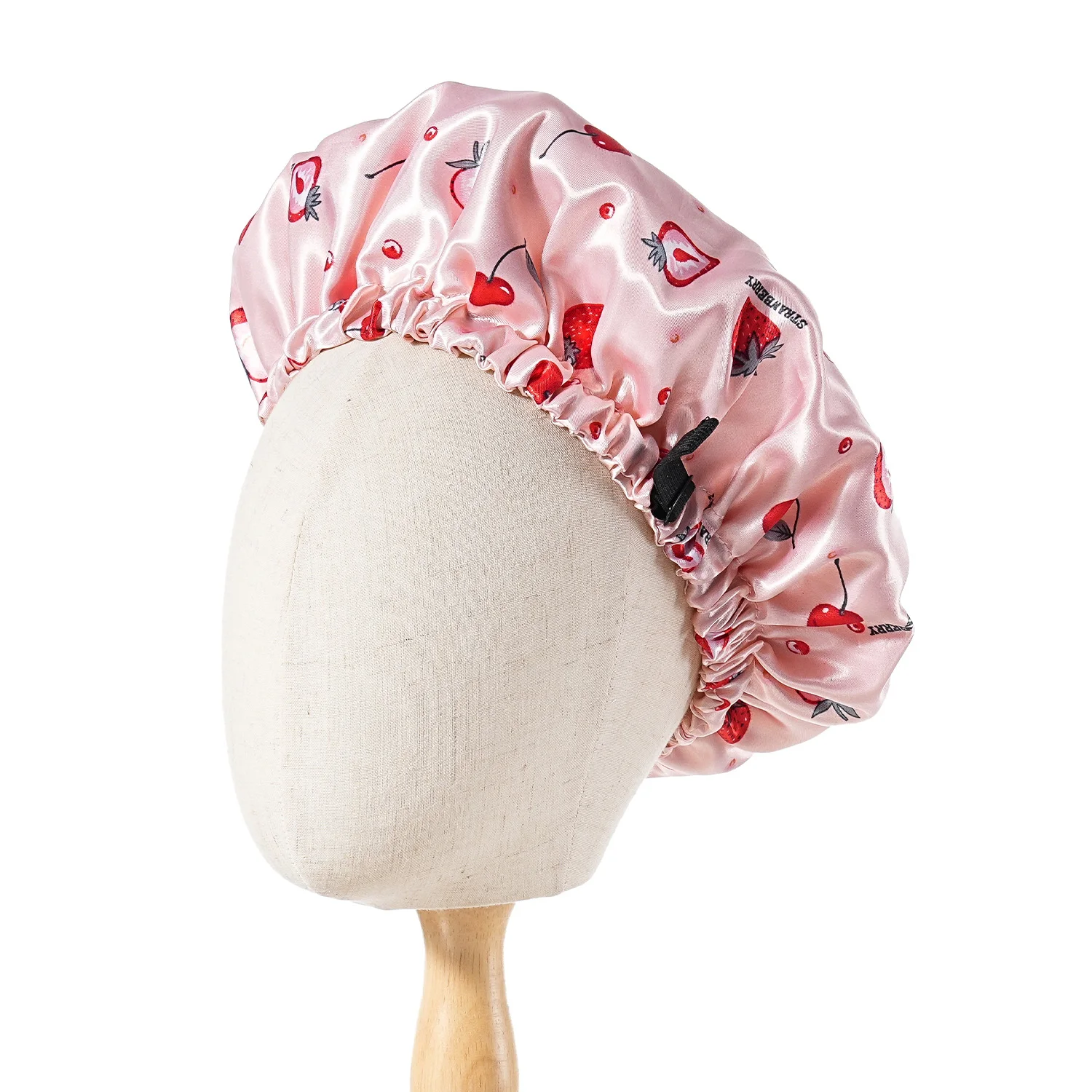 Verstellbare seidige Satinkappe mit Cartoon-Motiv, für Babys und Kinder, bedruckt, Satin-Mütze, Schlafmütze für lockiges Haar – Detail 4