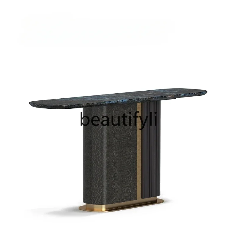 Modern Italian light luxury blue jadeite marble entrance table