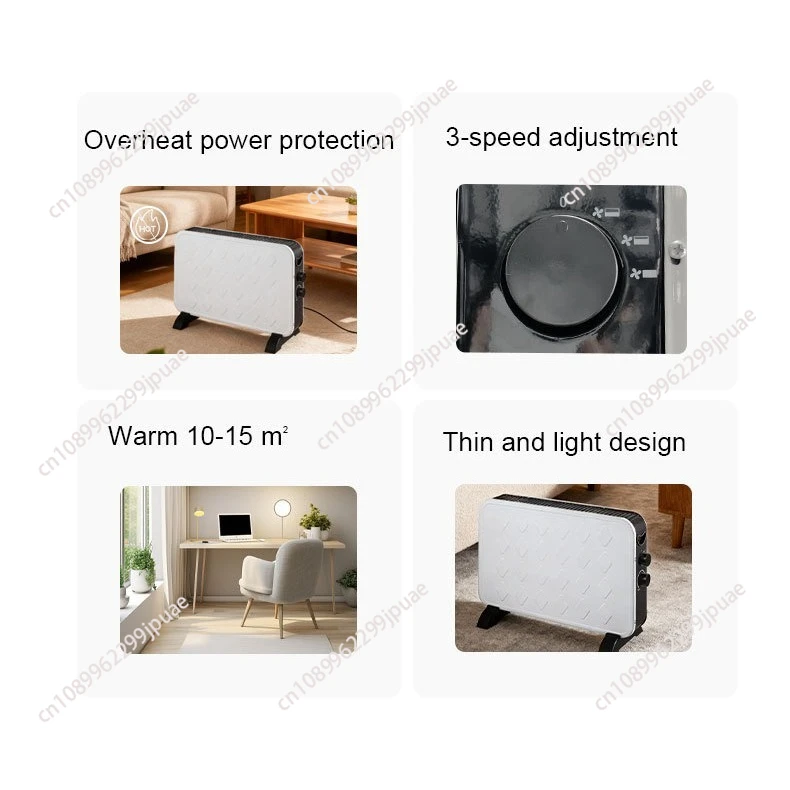 Portable Electric Heater Dual Side Heating Home Warmer Fast Heating Energy Saving