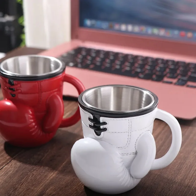 

Resin Material Boxing Glove Mug Themed Design Heat Resist Boxing Coffee Mug Boxing Glove Design Large Capacity Sports Themed Mug