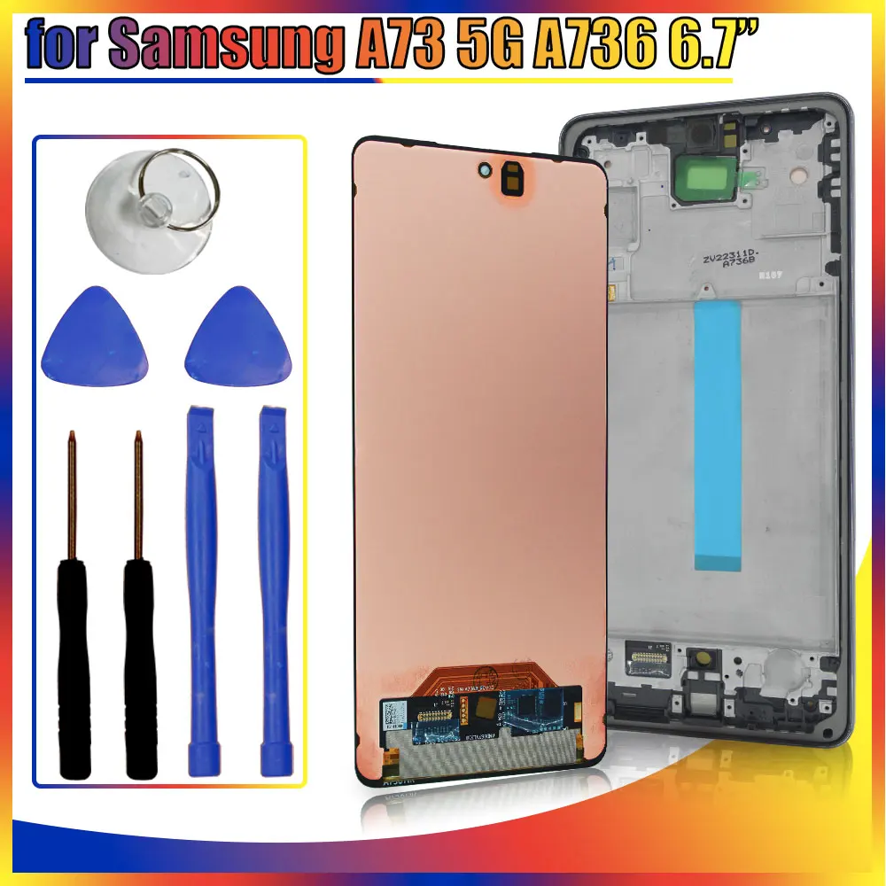 

6.7'' AMOLED LCD for Samsung Galaxy A73 5G A736B LCD Display Touch Screen Digitizer Replacement for Samsung A736 A736B Display