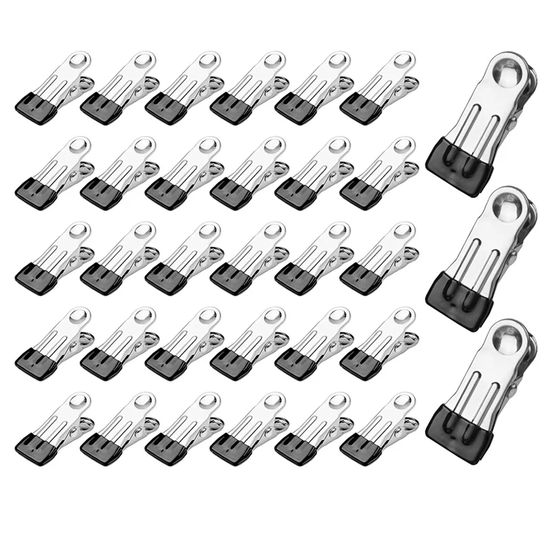 60Pcs Pool Cover Clips For Steel Wall Pools, Stainless Steel Pool Cover Clamps, Clothespin Hanger Clothes Hook