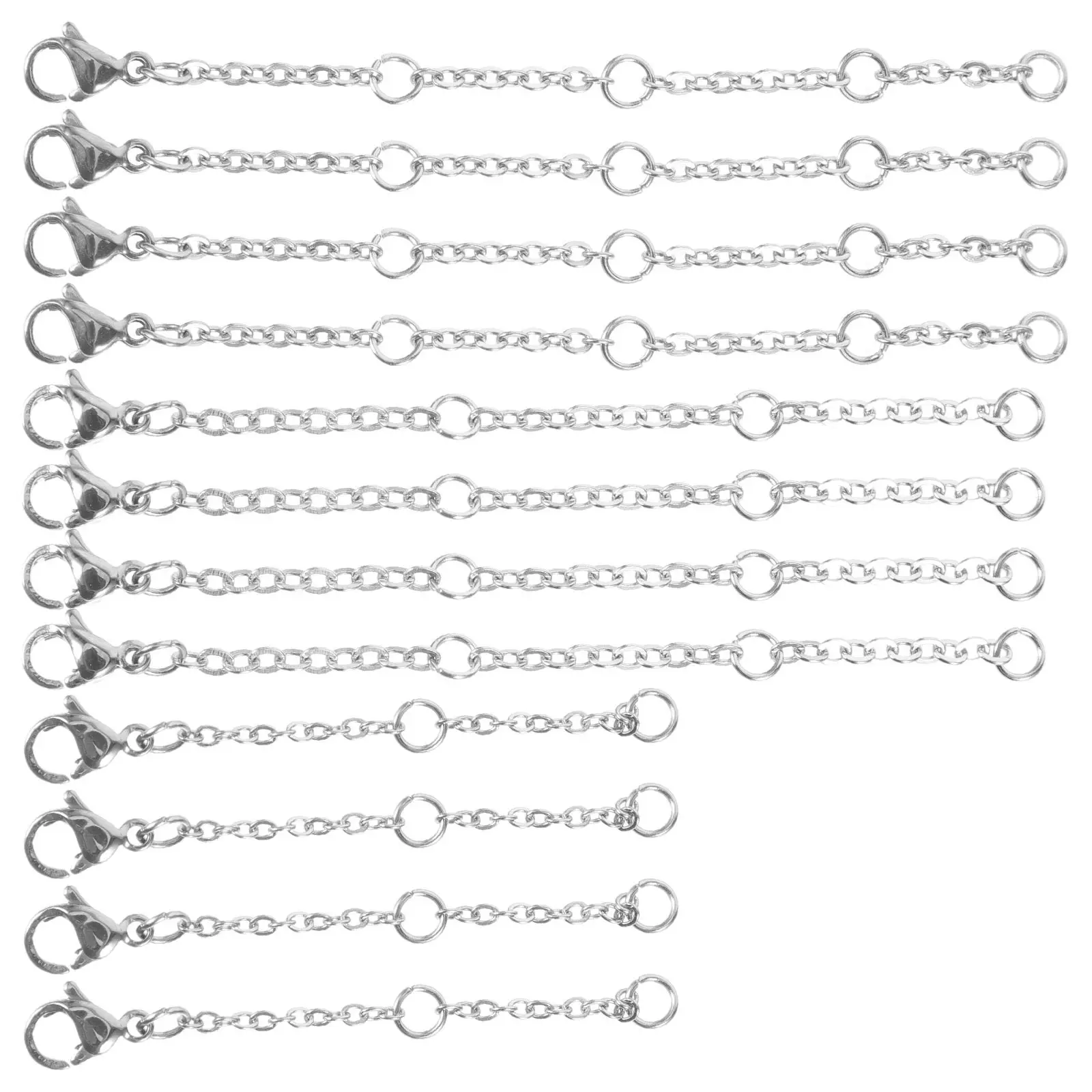 

30Pcs Necklace Extender Silver Stainless Steel Chain Extenders for Women Jewelry DIY Projects Choker Anklet Use