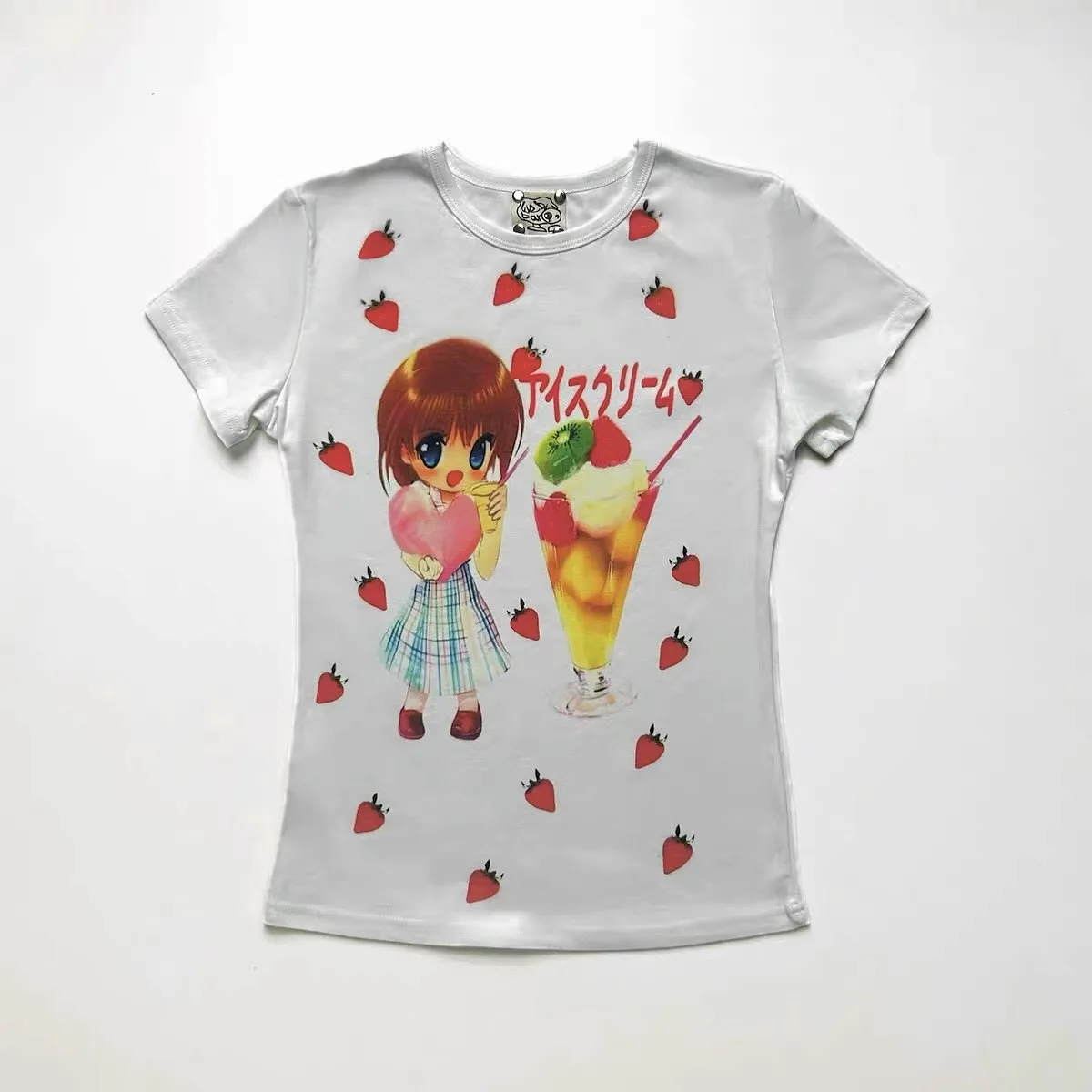 

2000s Y2k Style Women's Summer Short Sleeve Crop Top - O Neck Letter Print Baby Tees Fashion Streetwear