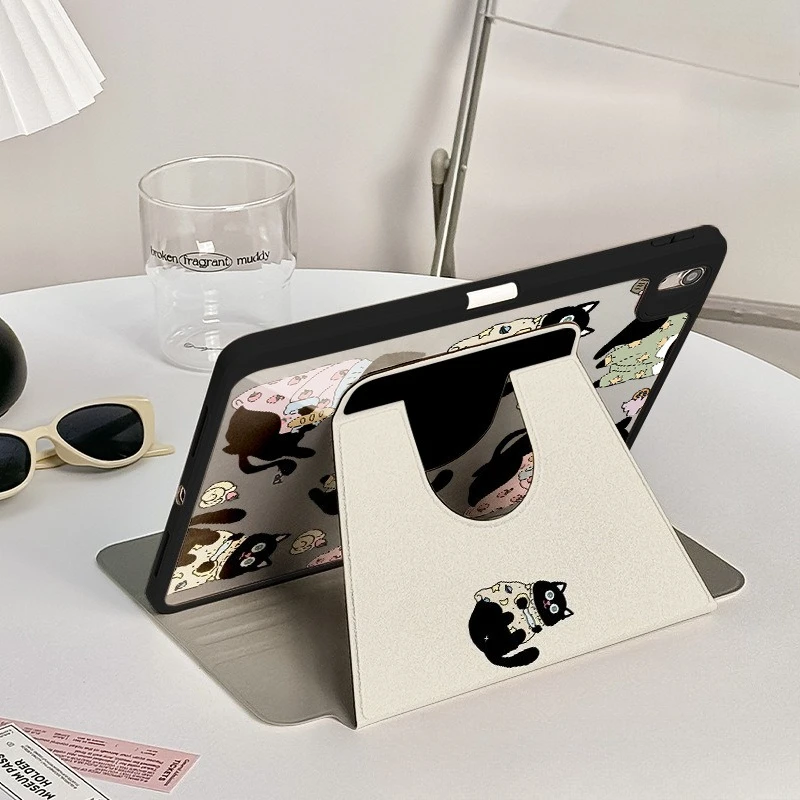 حافظة كمبيوتر لوحي لطيفة على شكل قطة لهاتف هواوي ميت باد برو ميت باد SE 11 بوصة حافظة أكريليك 2025 MatePad 11.5 MatePad 11.5 بوصة غطاء 11.5 بوصة Air 12 بوصة