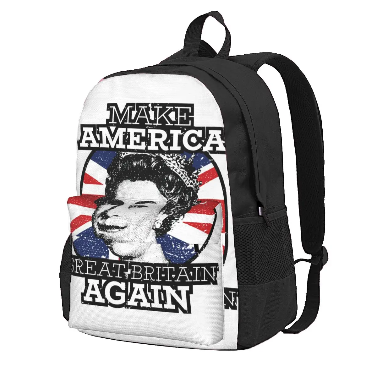 

Queen Elizabeth Backpack Make America Great Britain Again Trekking Backpacks Teen Stylish School Bags Colorful Soft Rucksack