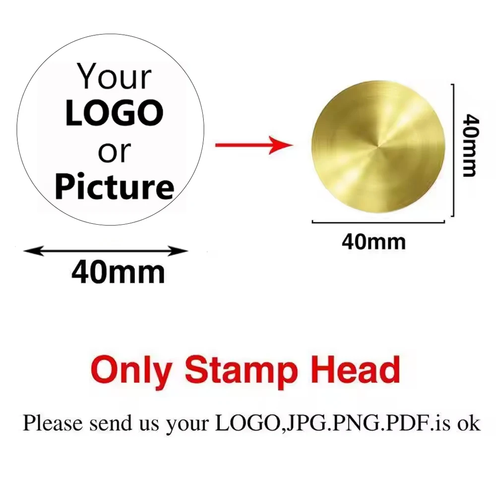 Aangepaste messing waszegelstempel gepersonaliseerd LOGO 25/30/40/50mm ronde/vierkante waszegelkop voor huwelijksuitnodiging decoratie zegel
