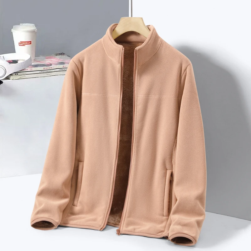 

Fleece Coat Men's Cardigan Hoodie Autumn Winter Thickened Fleece Lamb Fleece Warm Fleece Jacket Simple Fashion Practical Warm