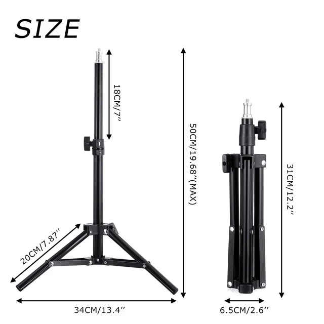 LED 셀카 링 라이트, 밝기 조절 사진 램프, 50cm 삼각대 리모컨, 틱톡 비디오 라이브 메이크업 필 라이트, 3 가지 모드