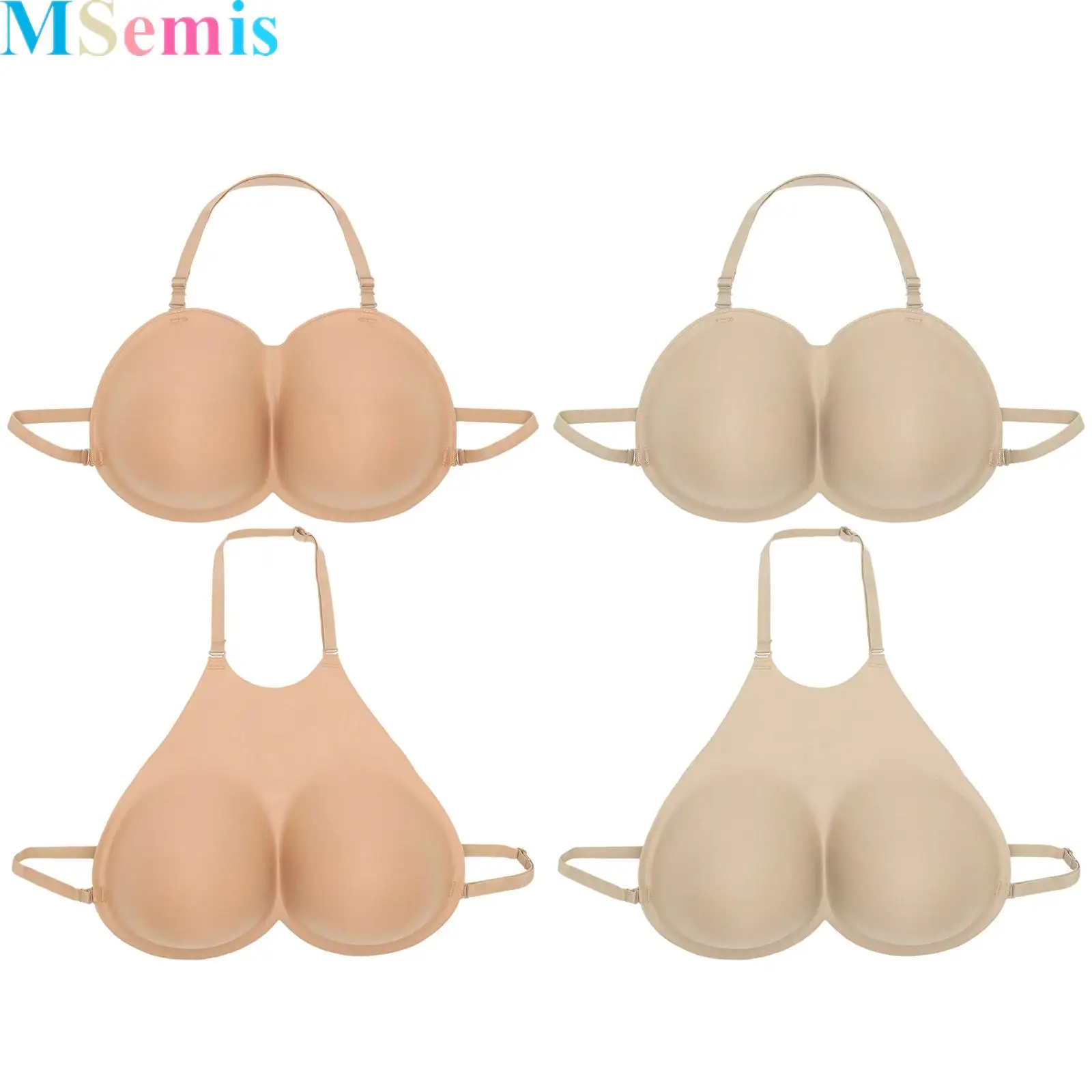 

Huge D Cup Sponge Fake Boobs Breastplate Adjustable Straps Fake Breasts for Transgender Crossdresser Drag Queen