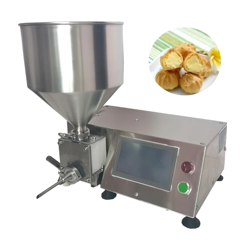 Commercial Chocolate Cream Puff Filling Machine Tabletop Multifunctional Cake Cream Bread Injecting Maker for Bakery Shop