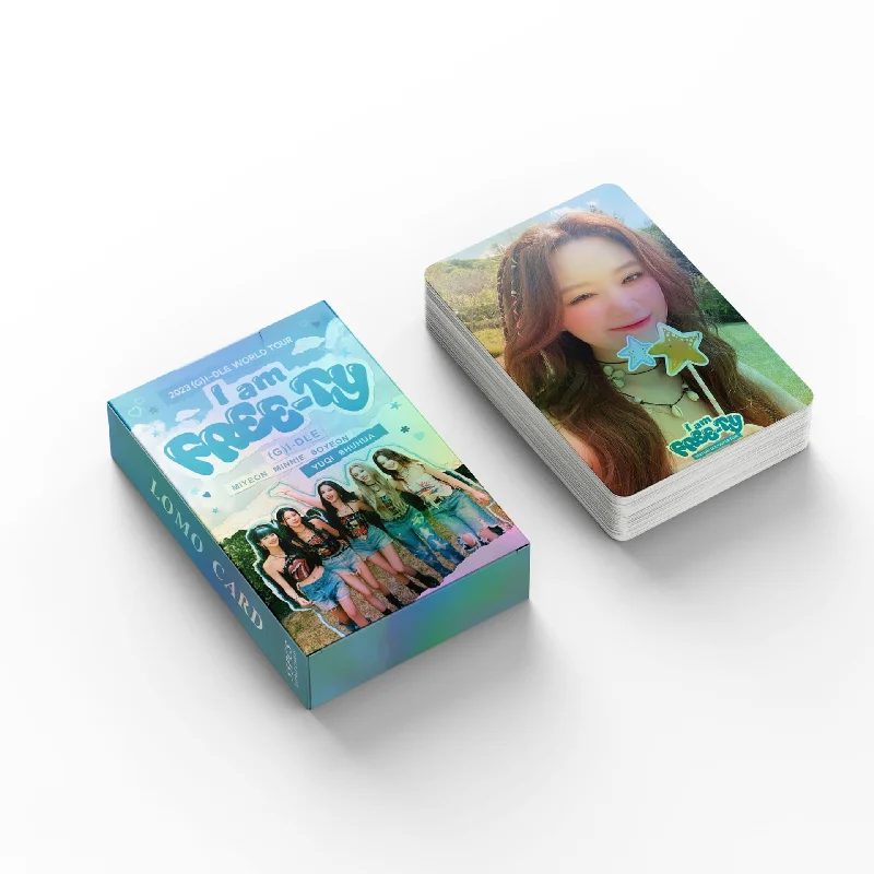 55 buah/set kartu Laser Lomo I-DLE Kpop (G), FREE-TY foto HD kualitas tinggi, koleksi hadiah penggemar YUQI SHUHUA