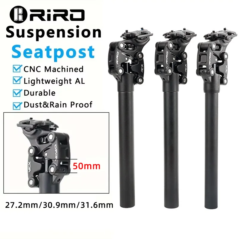 

RIRO MTB Road Bike Seatpost Suspension Shock Absorber Aluminum Alloy Universal Size 27.2/30.8/31.6mm Bicycle Seat Tube Parts