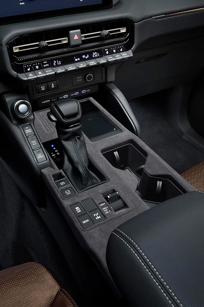 Italian Suede Overlay For LHD Toyota Land Cruiser LC250 PRADO 2024 2025  Interior On Doors, Gears, Central Console, Outlets